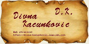 Divna Kačunković vizit kartica